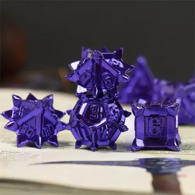 Warrior's Flail: Purple - Metal RPG Dice Set
