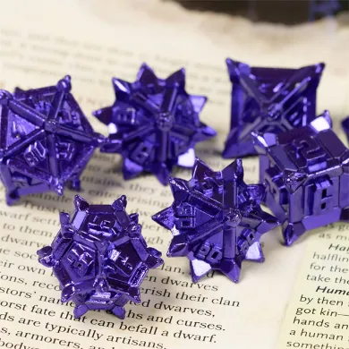 Warrior's Flail: Purple - Metal RPG Dice Set