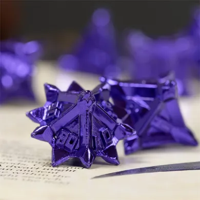 Warrior's Flail: Purple - Metal RPG Dice Set