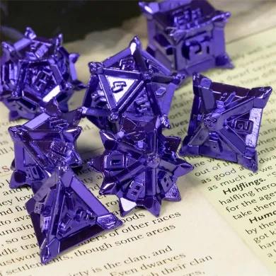 Warrior's Flail: Purple - Metal RPG Dice Set