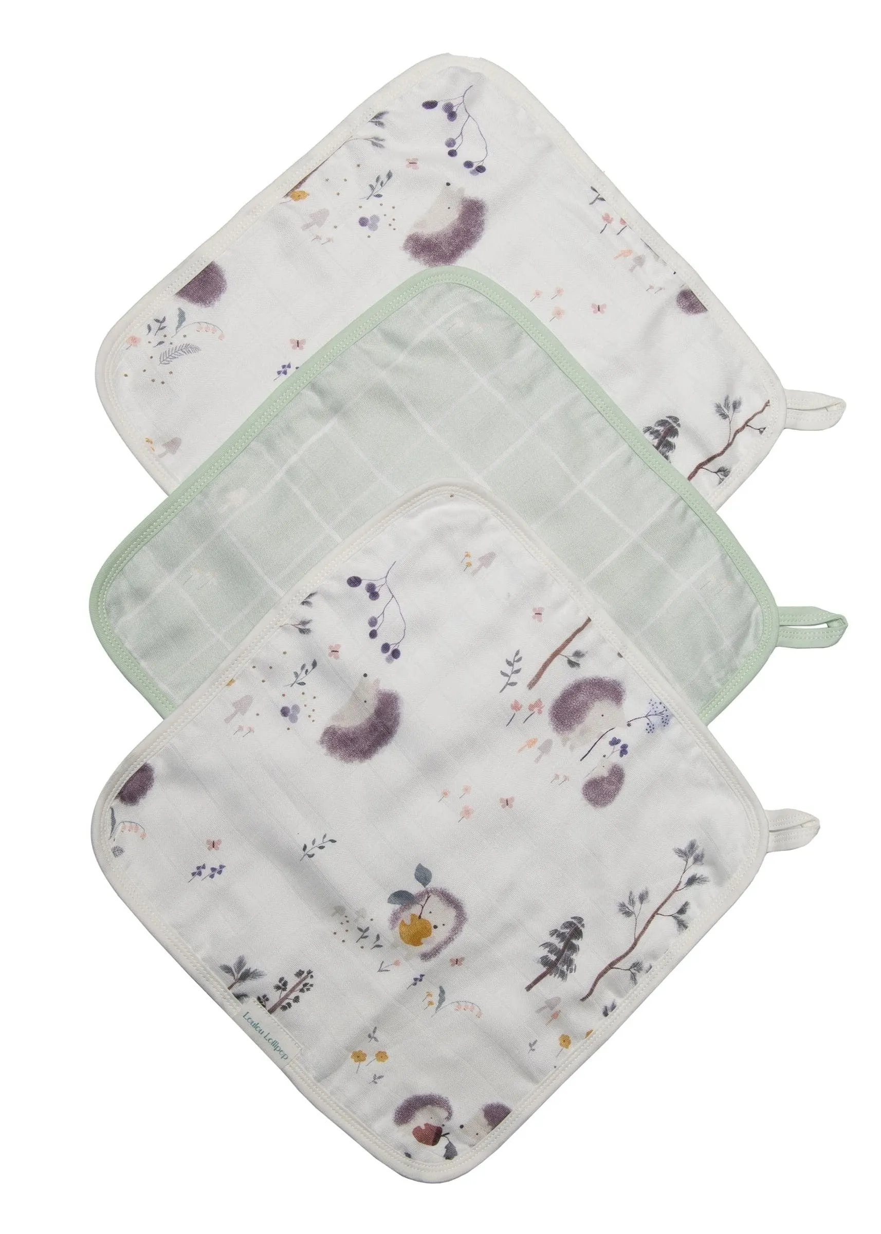 Washcloth Set - 3 Pack - Hedgehogs