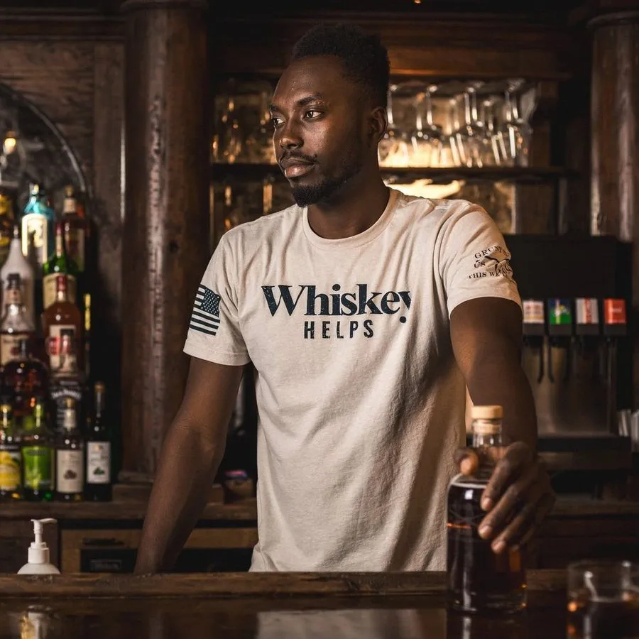 Whiskey Helps™ T-Shirt - Sand