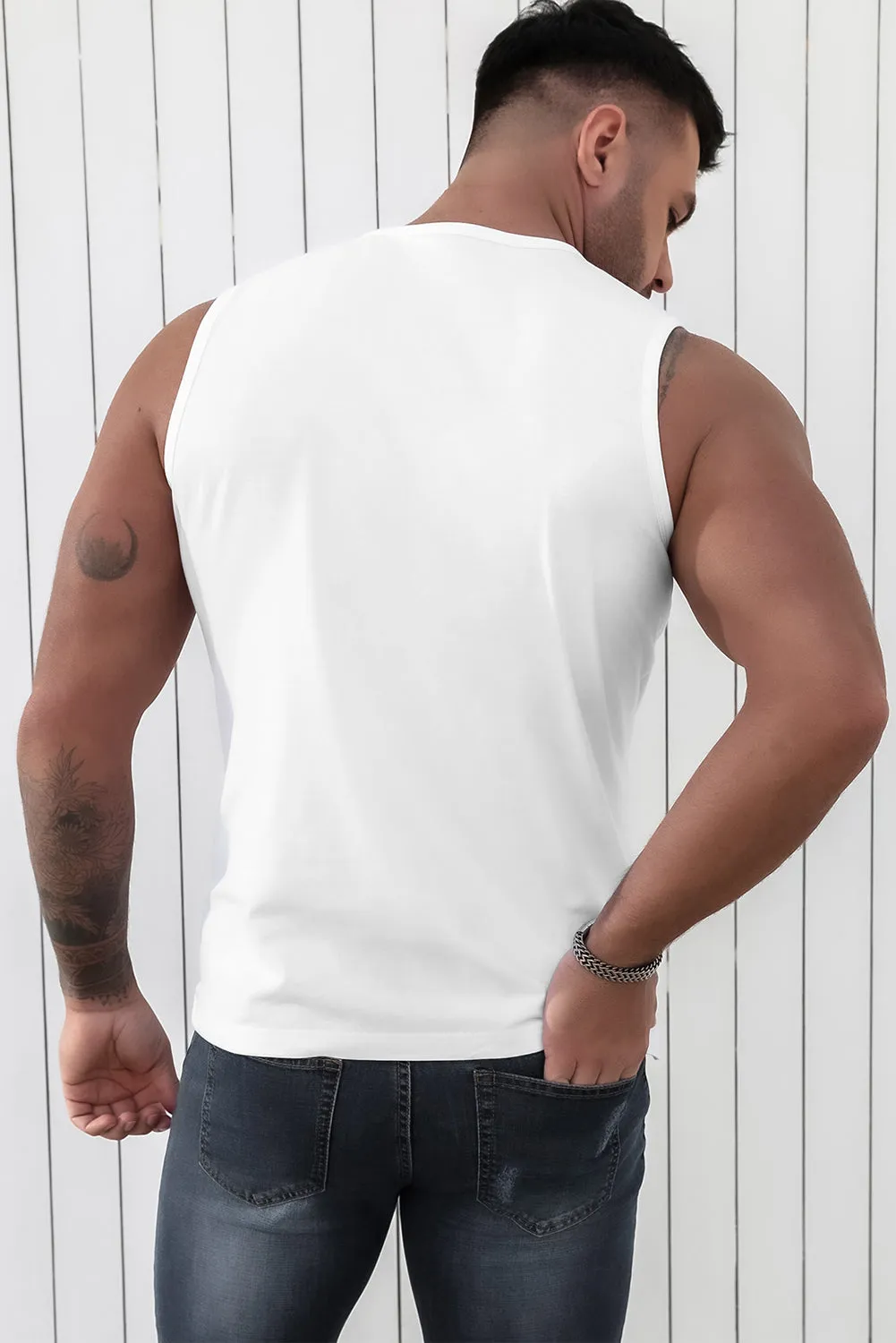 White Talk to Me Goose Vintage Graphic Mens Tank Top