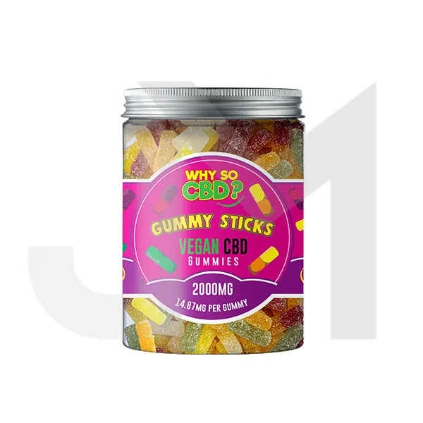 Why So CBD? 2000mg Broad Spectrum CBD Large Vegan Gummies - 11 Flavours