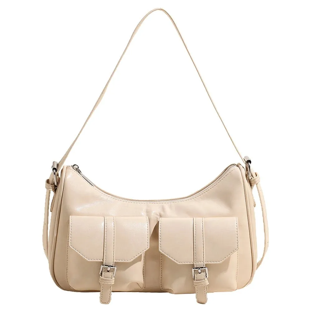 Women Leather Tote Handbag Soft PU Satchel Sling Bag Large Capacity Multi-Pocket Purse Crossbody Hobo Bag Girl Stylish Purse