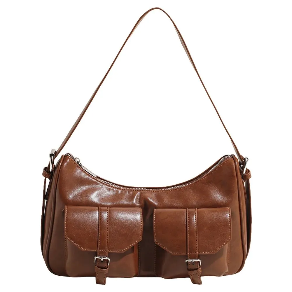 Women Leather Tote Handbag Soft PU Satchel Sling Bag Large Capacity Multi-Pocket Purse Crossbody Hobo Bag Girl Stylish Purse