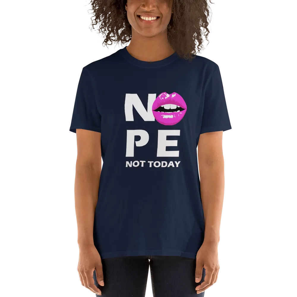 Womens Nope Not Today White Pink Graphic Tee