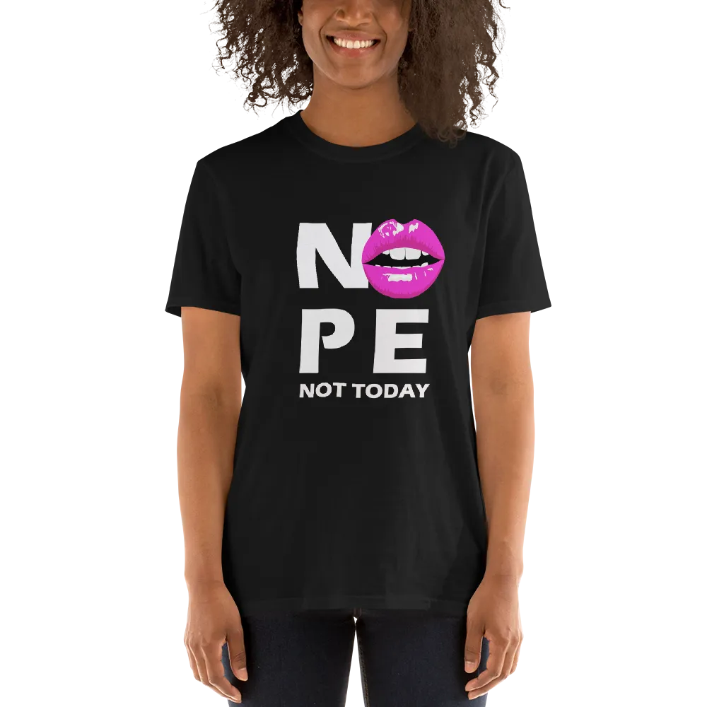 Womens Nope Not Today White Pink Graphic Tee