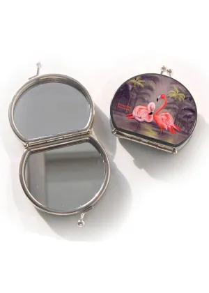 Woody Ellen Flamingo 50's Compact Mirror