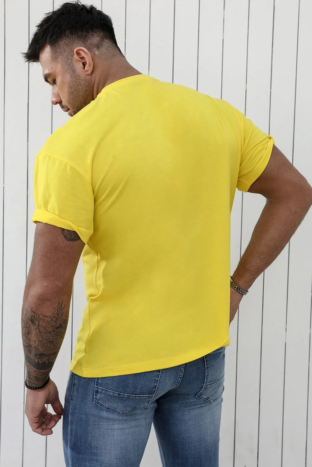 Yellow World's Okayest Brother O-neck Short Sleeve Men's Top