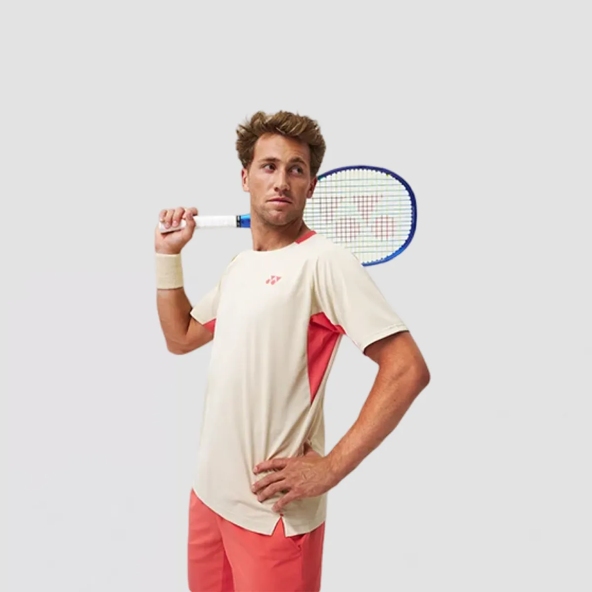 YONEX Australian Open 2025 Mens Crew Neck Shirt 10622YX Ice Beige