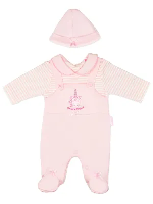 'You Are Magical' Unicorn Dungarees & Hat Set