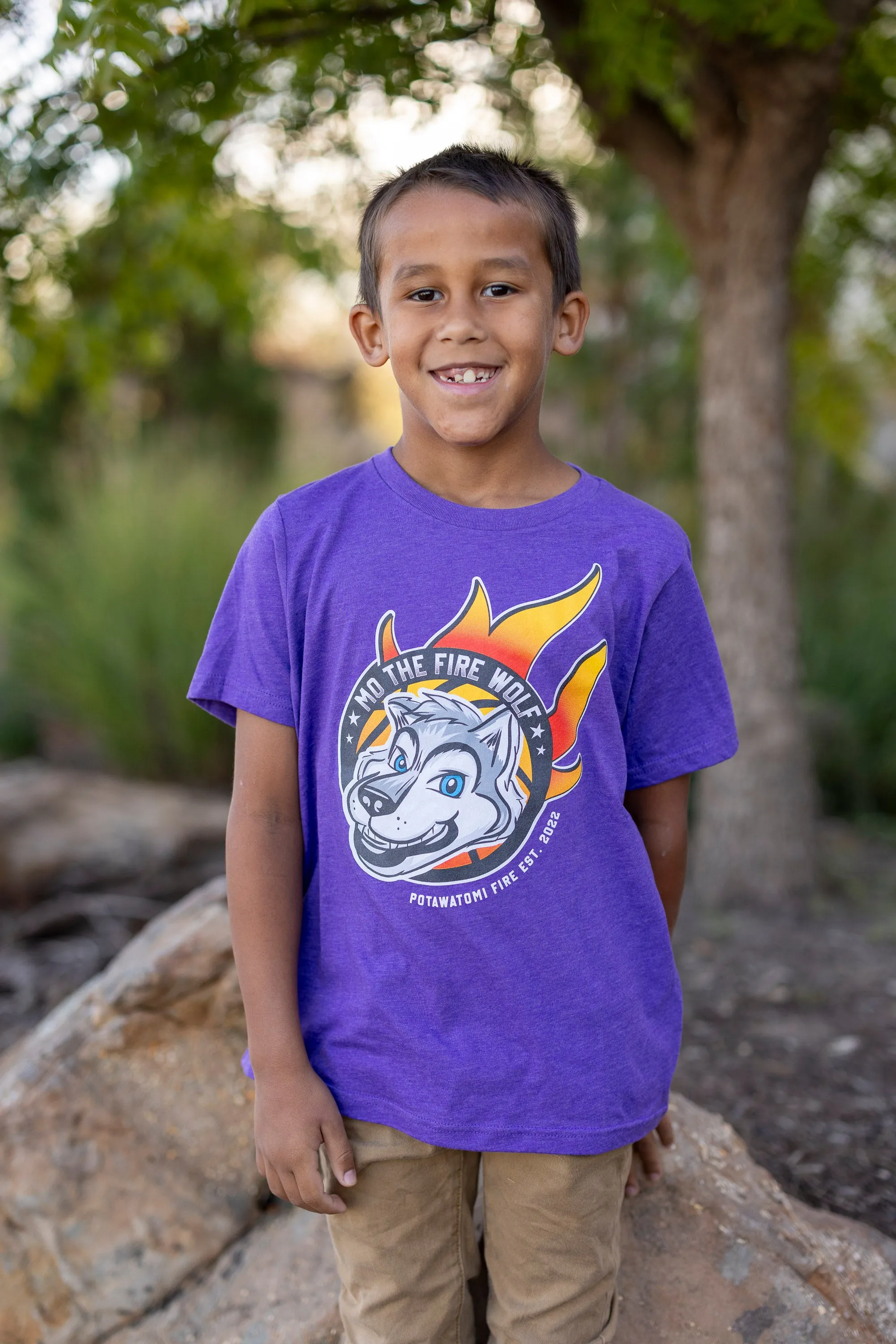 Youth Mo The Fire Wolf Tee - Purple