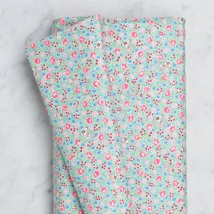 Yuwa: Deer and Tiny Florals on Aqua