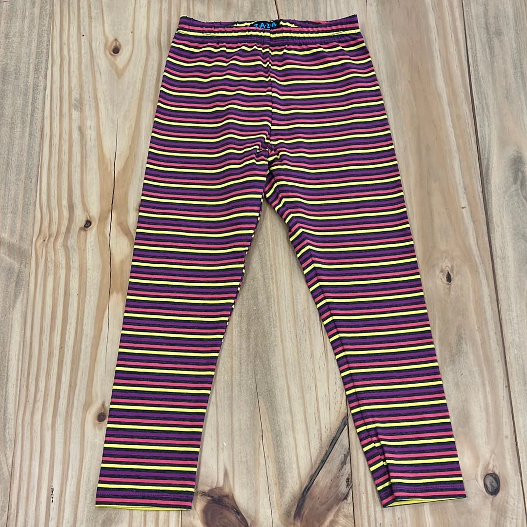 ZaZa Couture Multi Color Stripe Leggings